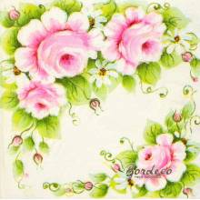 Serwetka do decoupage malowane kwiaty 33x33cm firmy TERSTEEGE